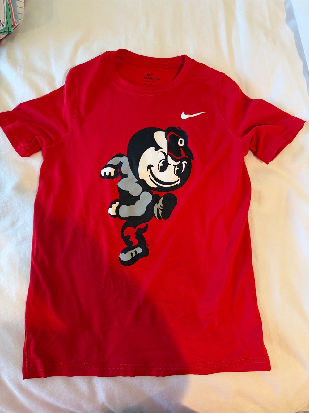 Nike Red Kids Short-Sleeve Tee with Mascot Graphic